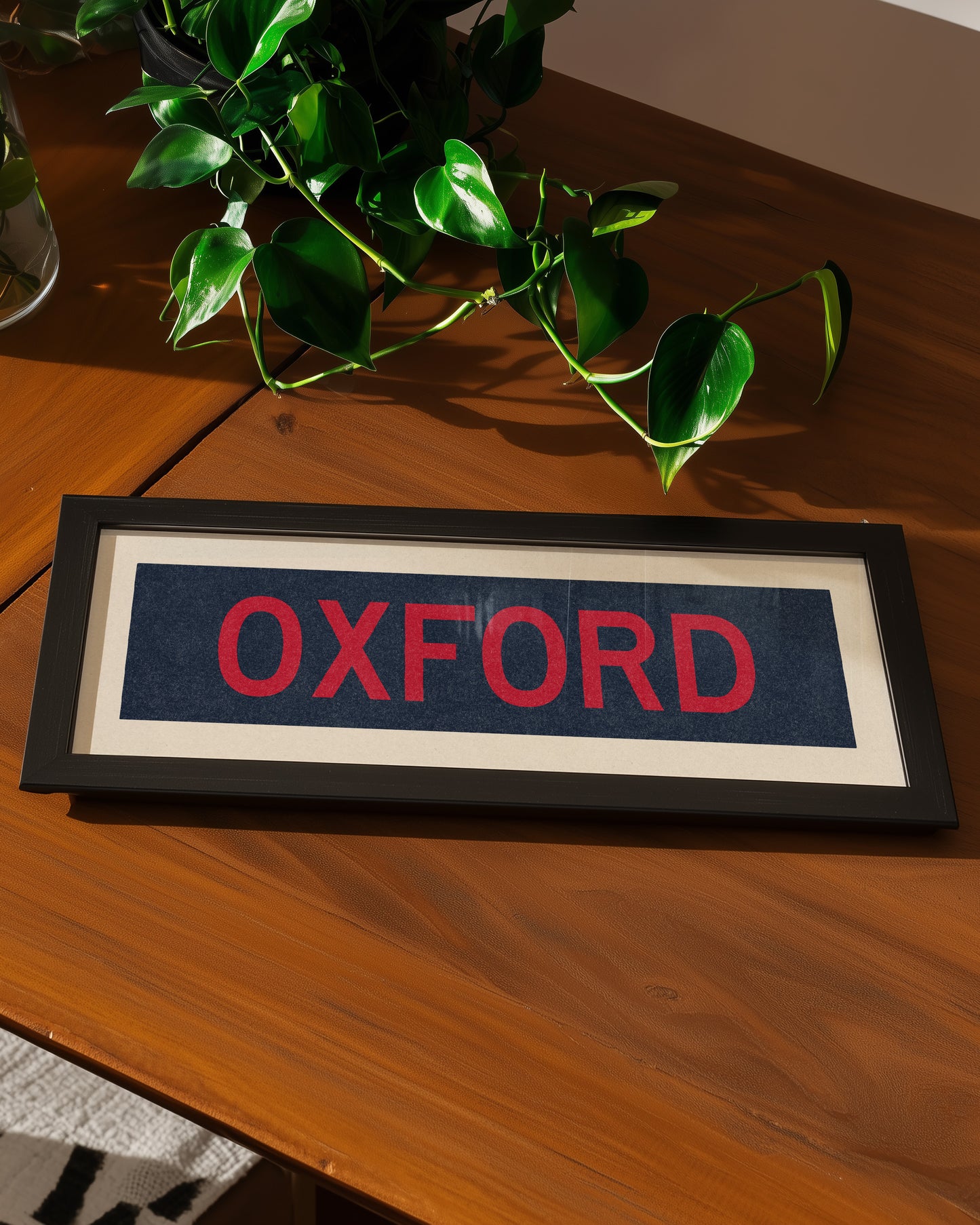 Framed Oxford Navy Bus Scroll
