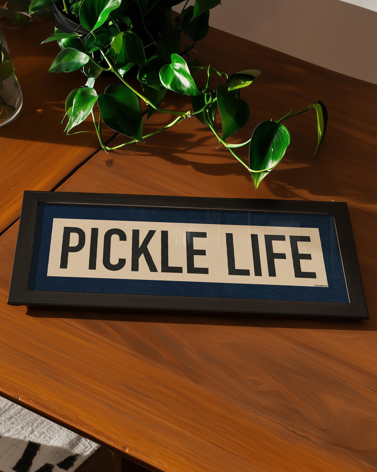Framed Pickle Life Pickleball Art Scroll Sign