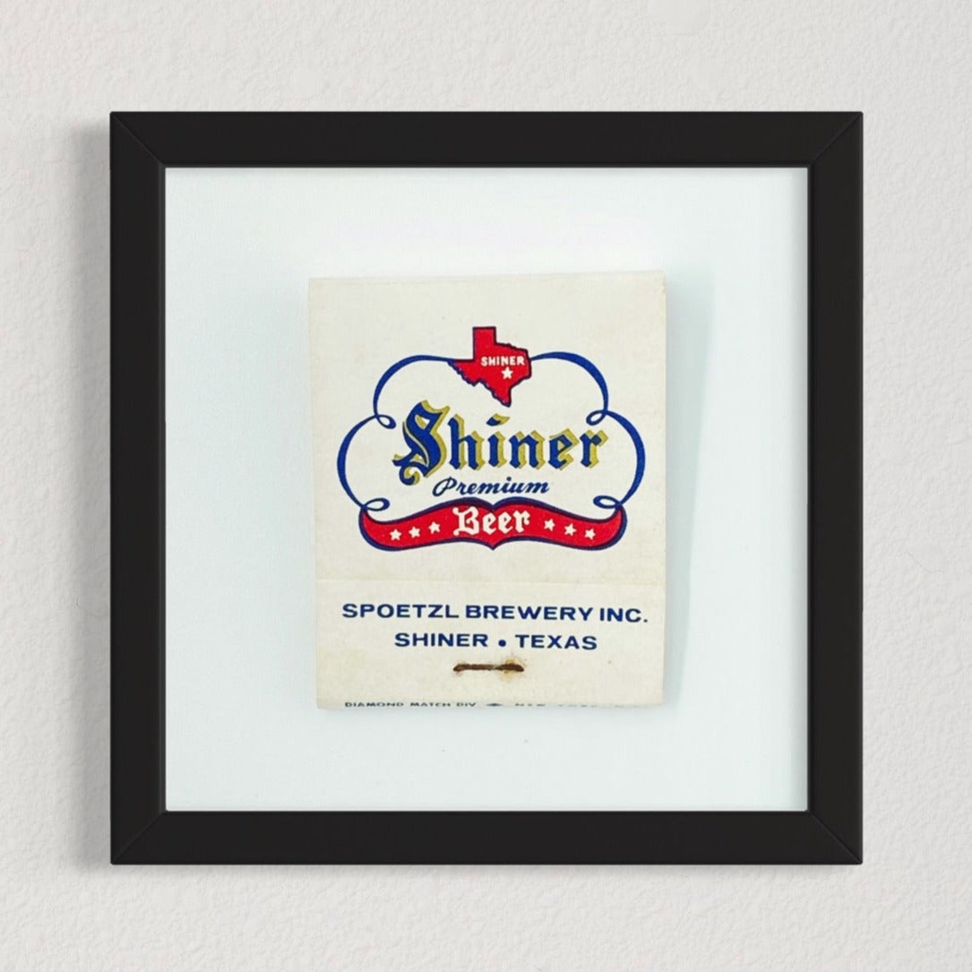Shiner Premium Beer White Matchbook Photography Print - Tejas Country Club