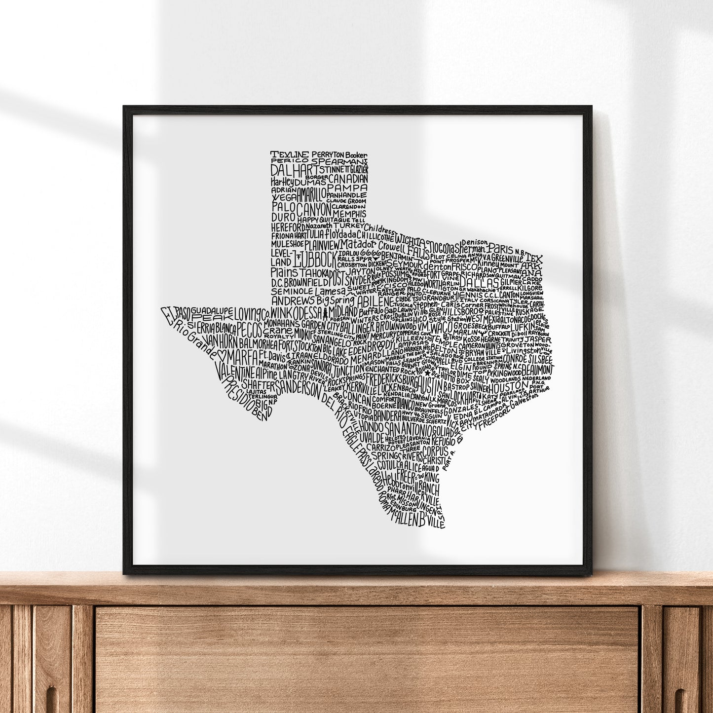 Texas Towns Home Decor Art Print