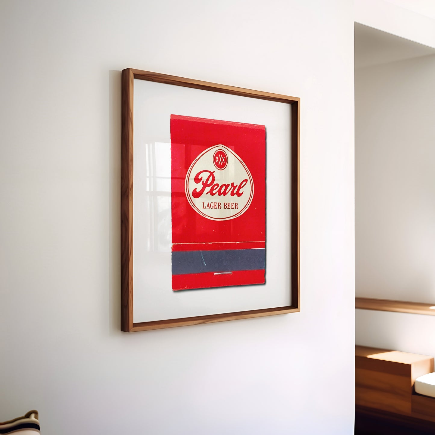 Pearl Beer Red Oval Logo Matchbook Photography Print