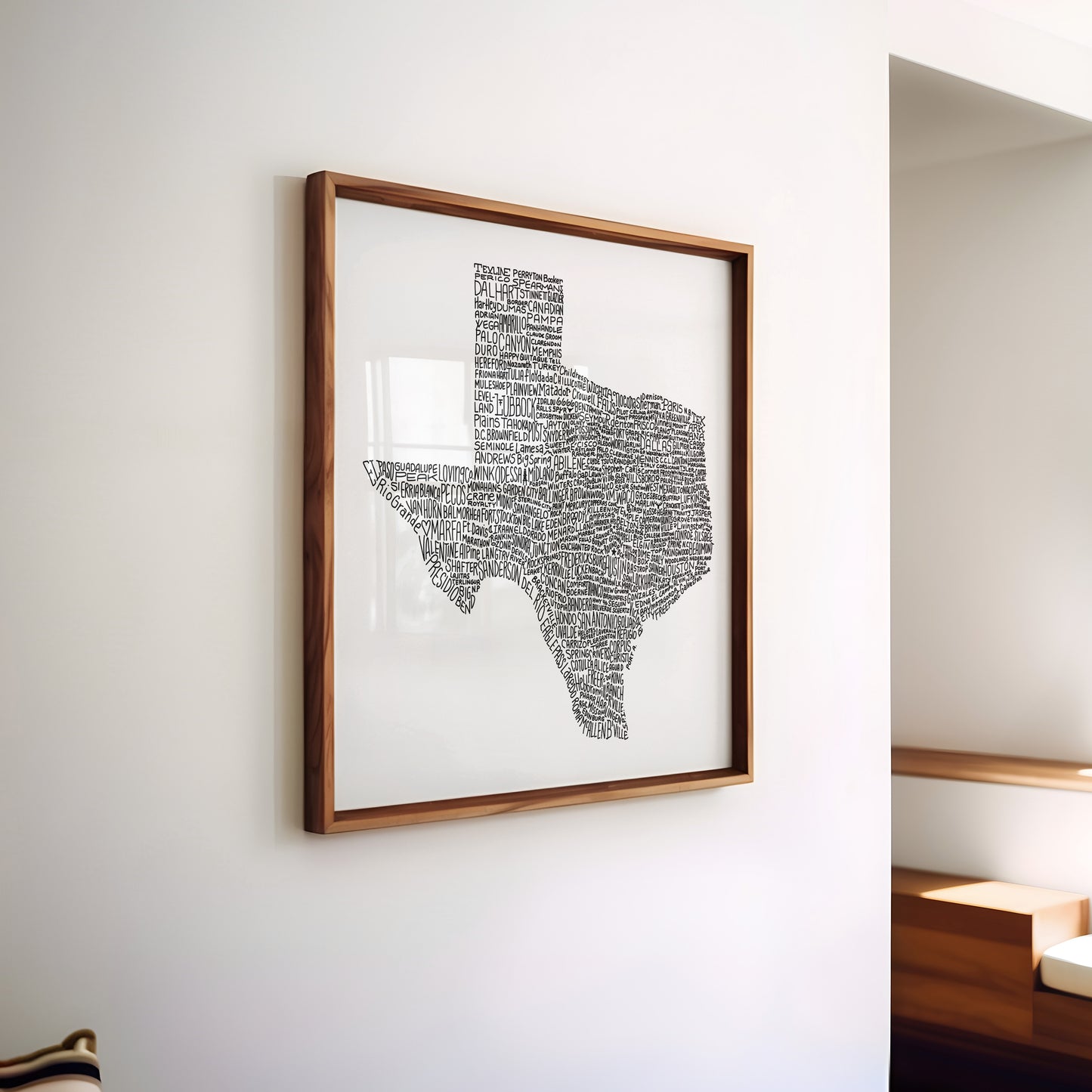 Texas Towns Home Decor Art Print