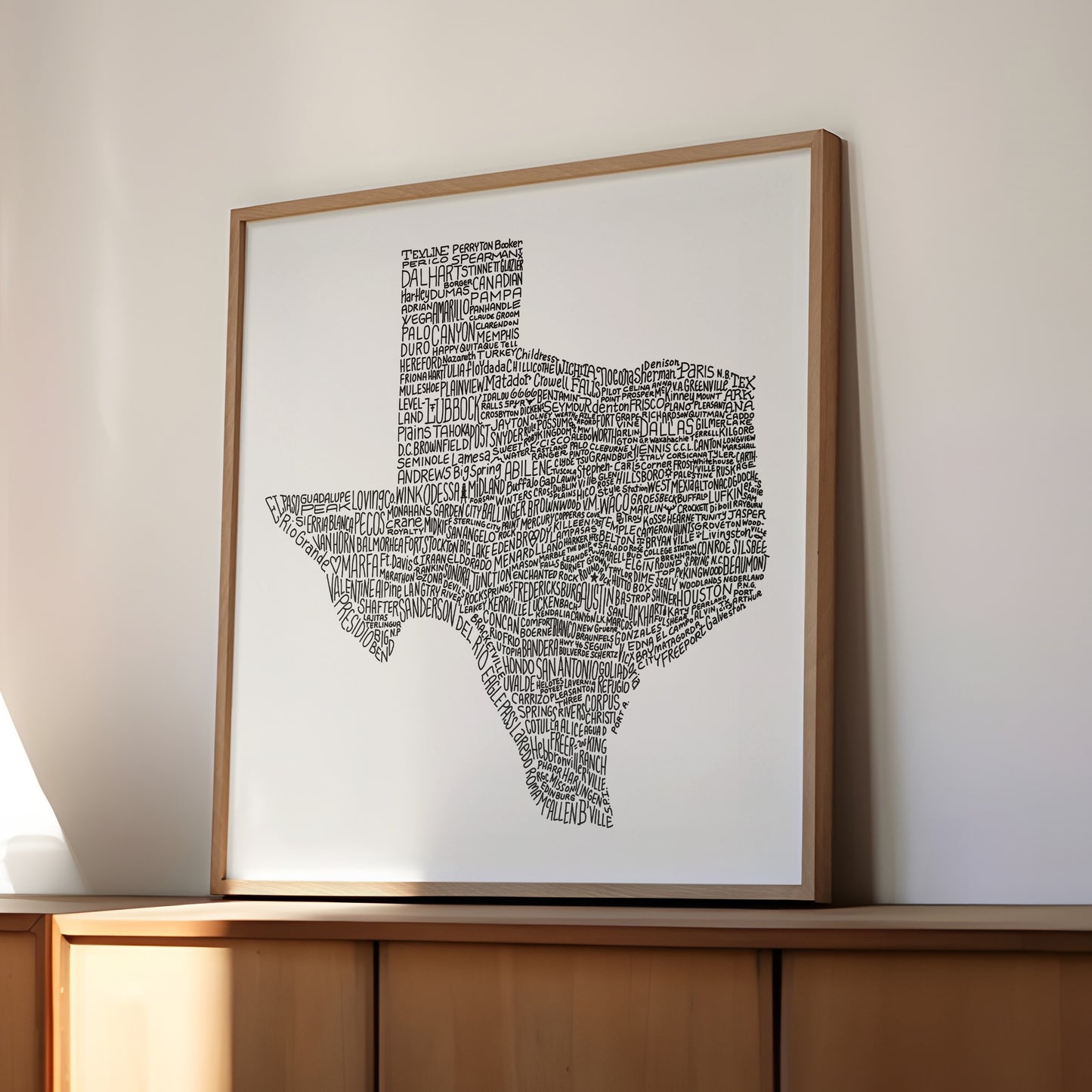 Texas Towns Home Decor Art Print