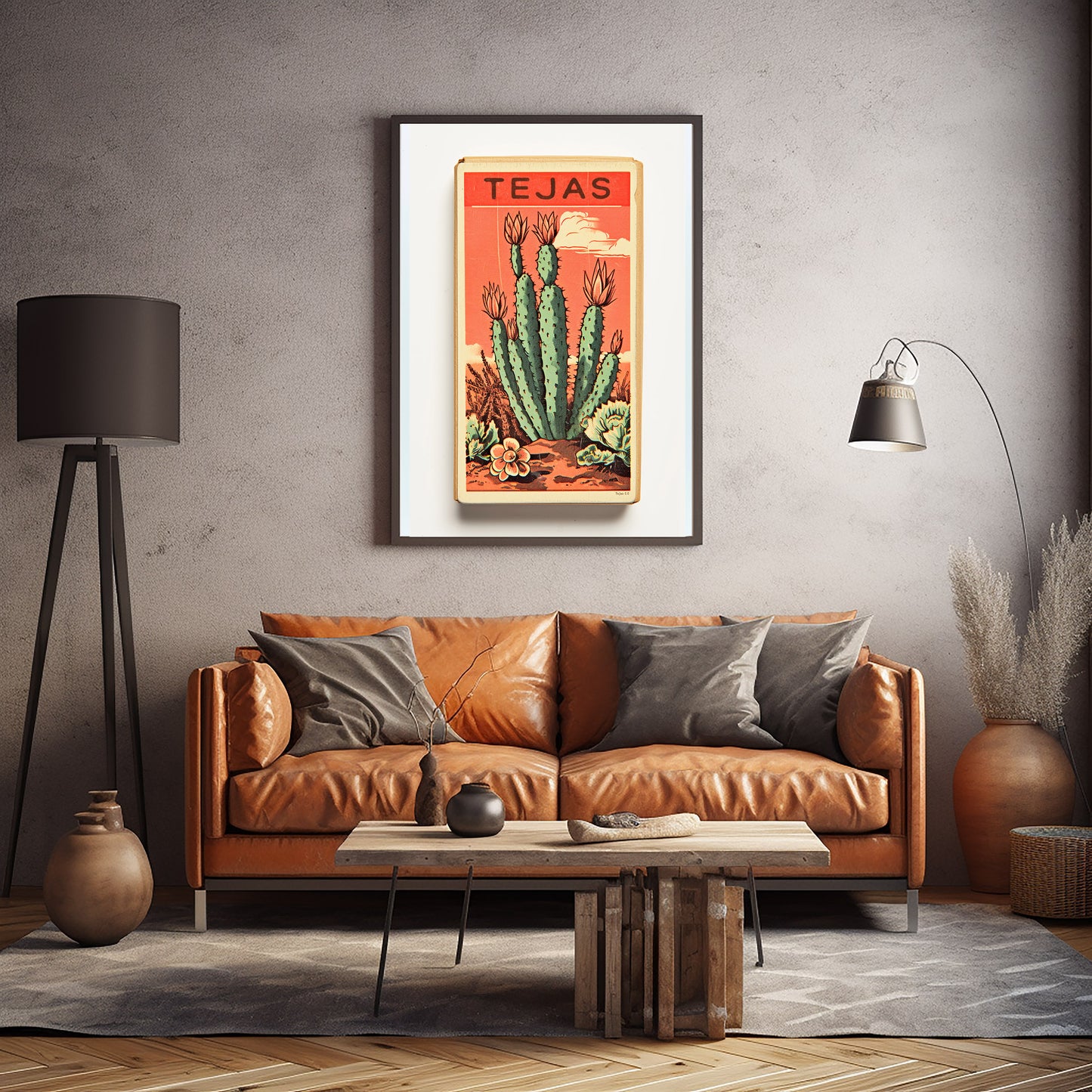 Cactus Landscape Matchbook Tejas Art Print