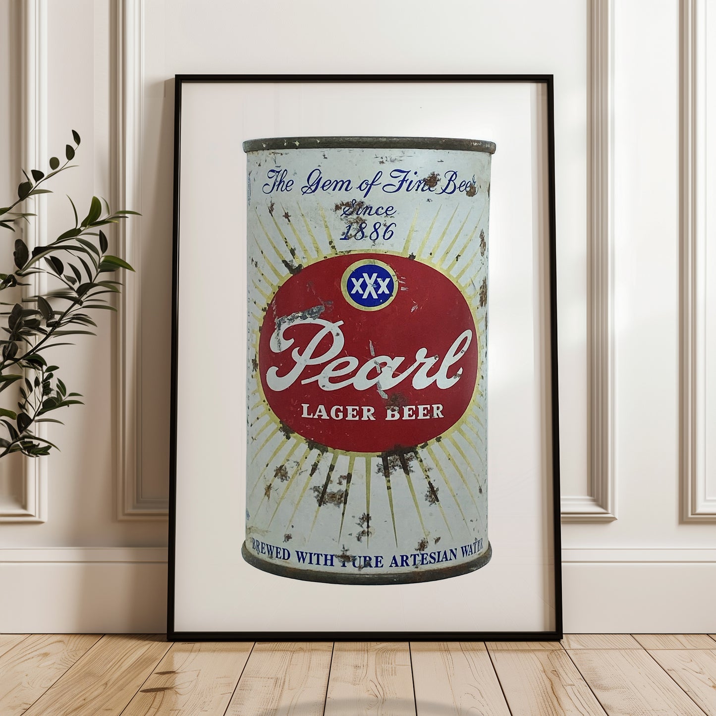Pearl Beer Can Starburst Art Print