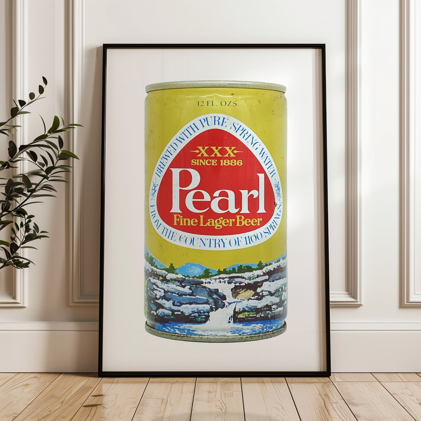 Pearl Beer Can Gold Art Print