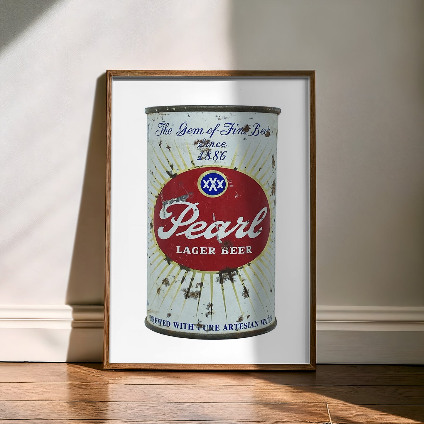 Pearl Beer Can Starburst Art Print