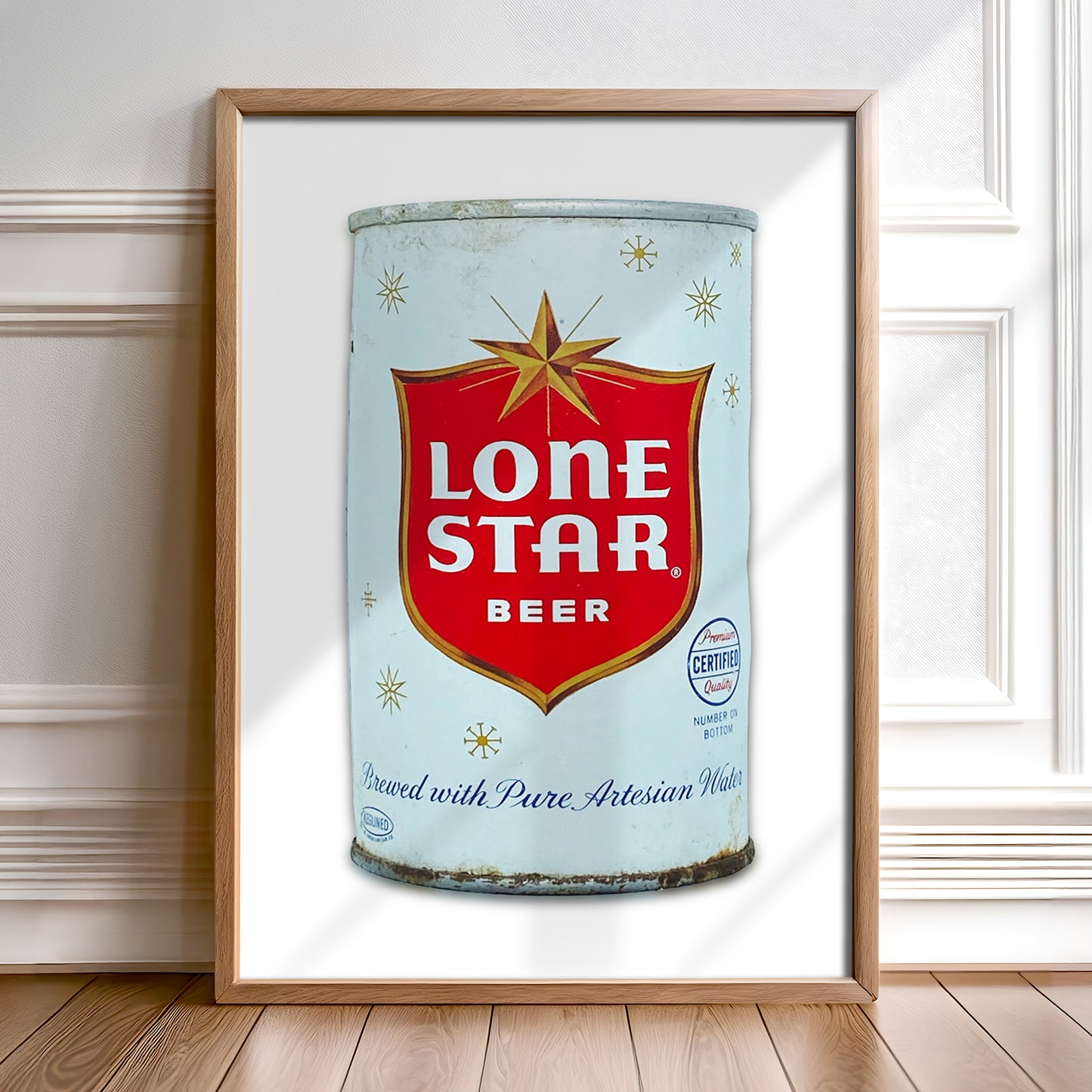 Lone Star Beer Shield Can Art Print