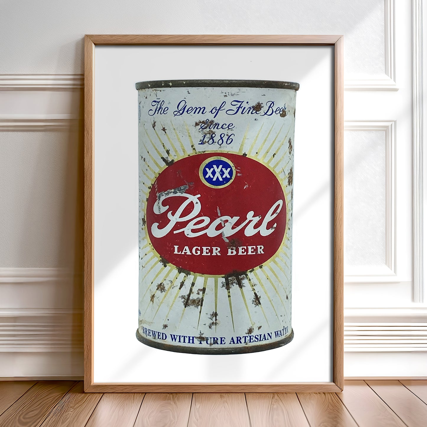 Pearl Beer Can Starburst Art Print