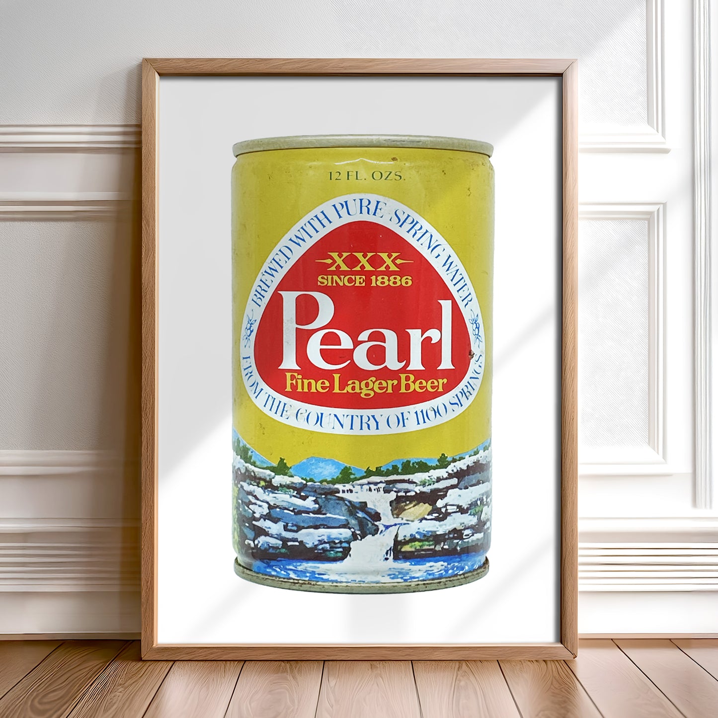 Pearl Beer Can Gold Art Print