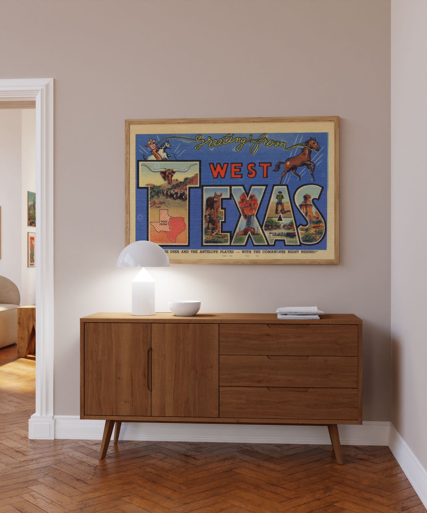 West Texas Vintage Postcard Print