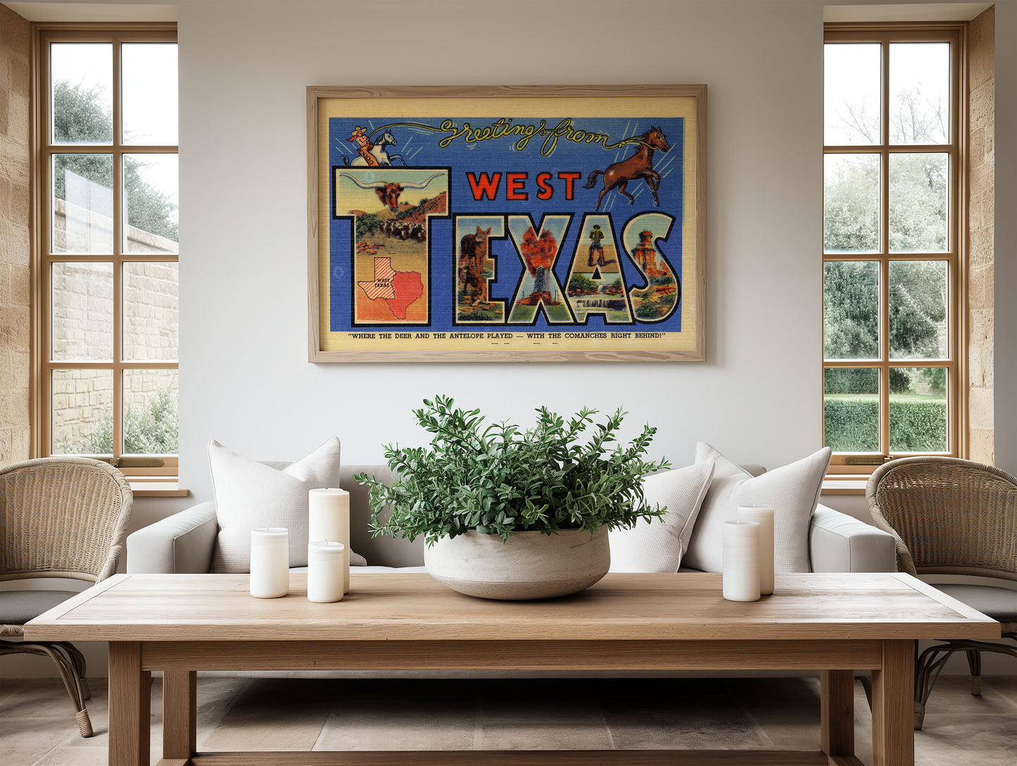 West Texas Vintage Postcard Print