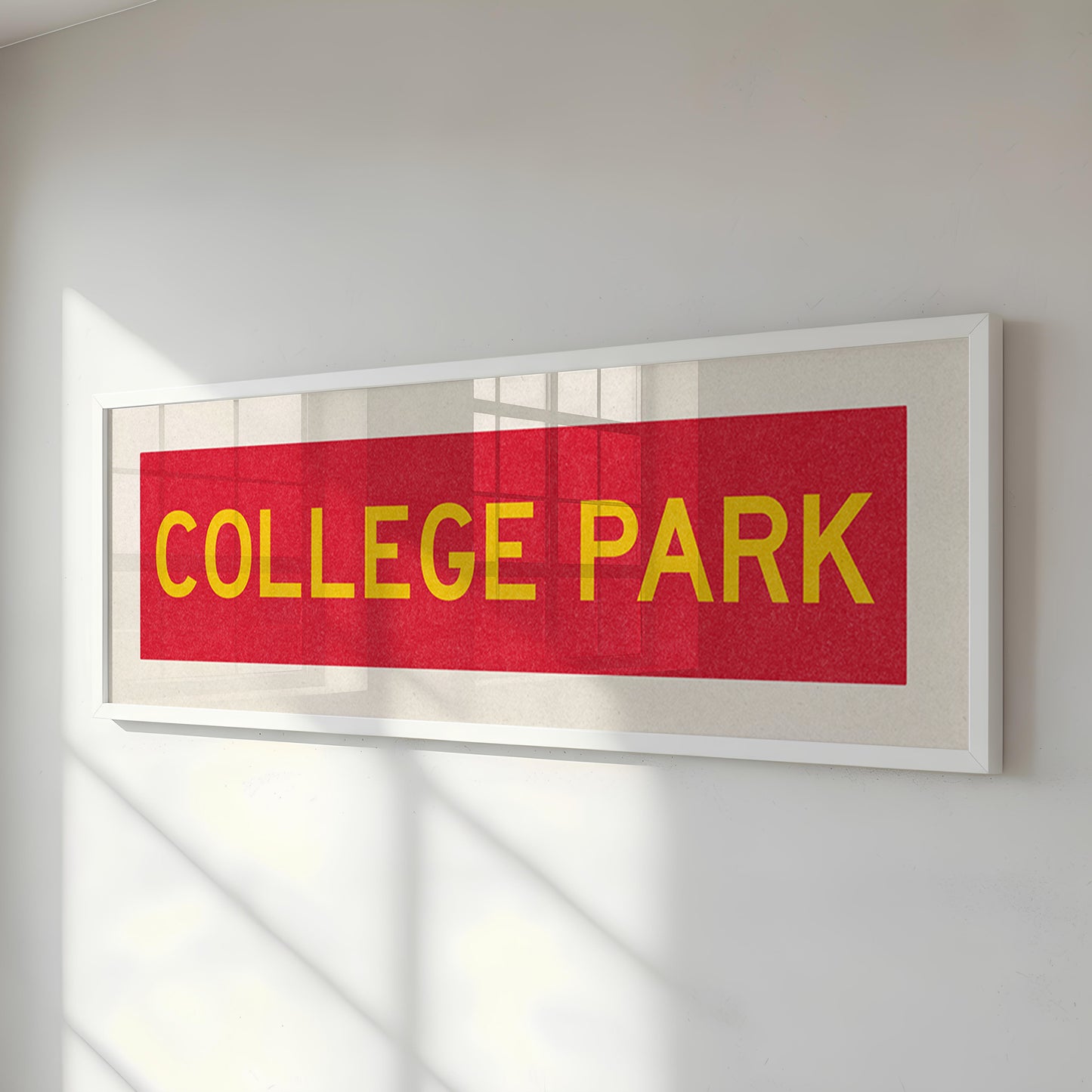 Framed College Park Red and Gold Bus Scroll