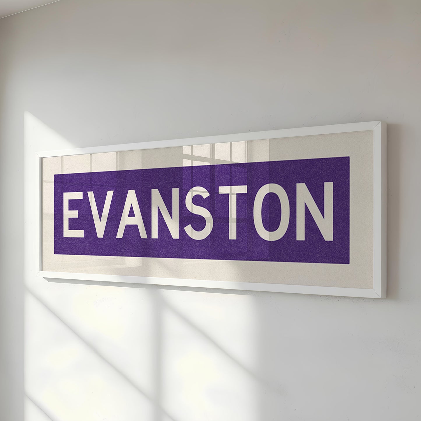Framed Evanston Purple Bus Scroll