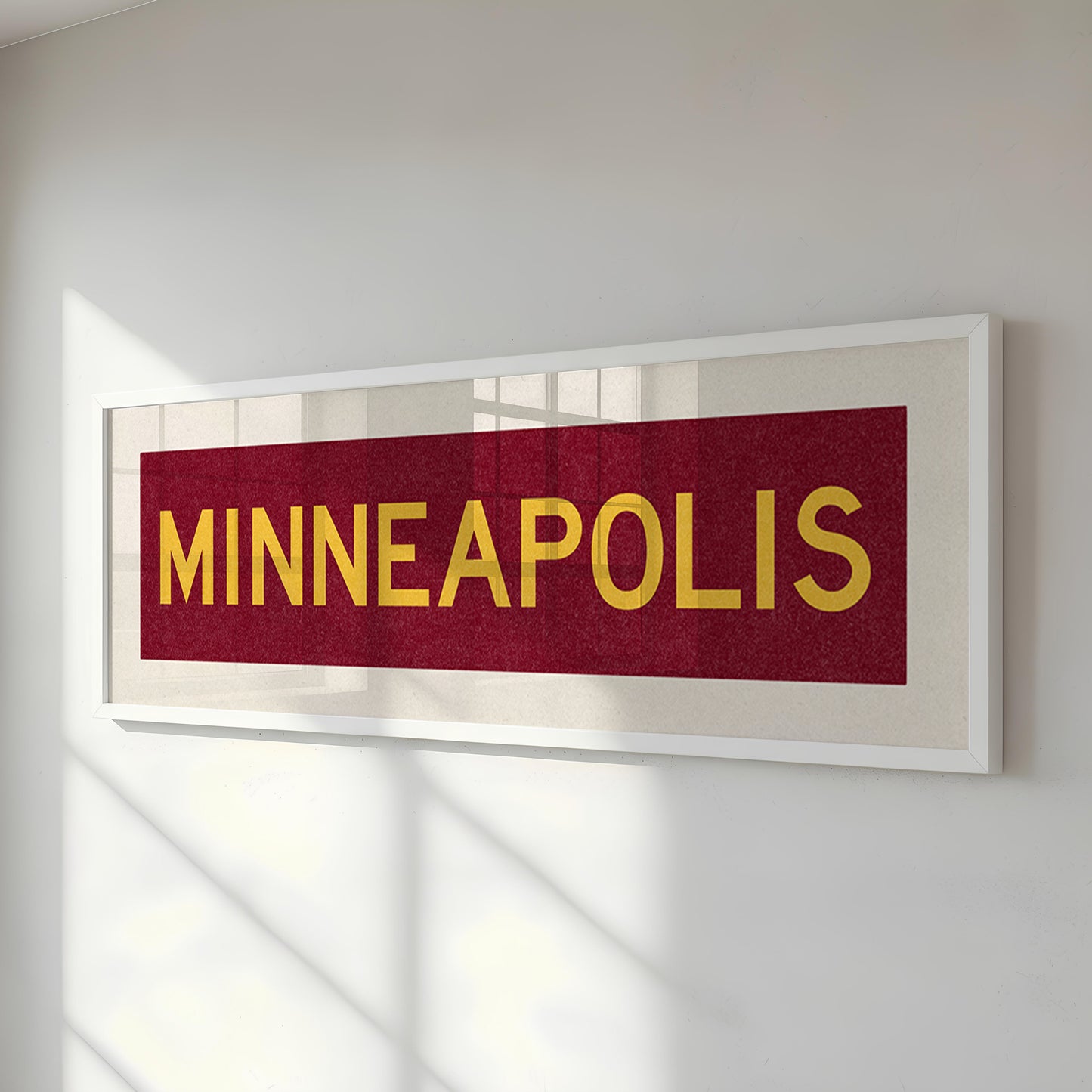 Framed Minneapolis Maroon Bus Scroll