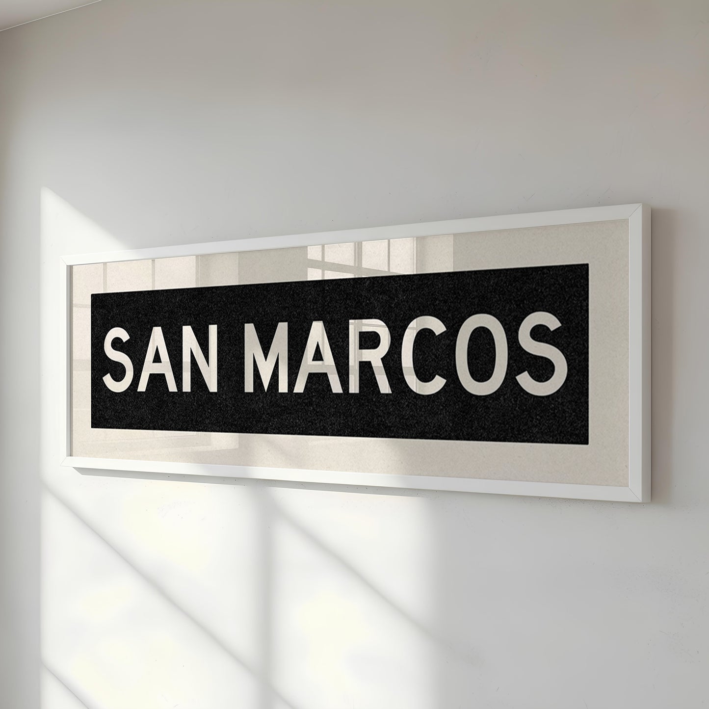 Framed San Marcos Texas Bus Scroll