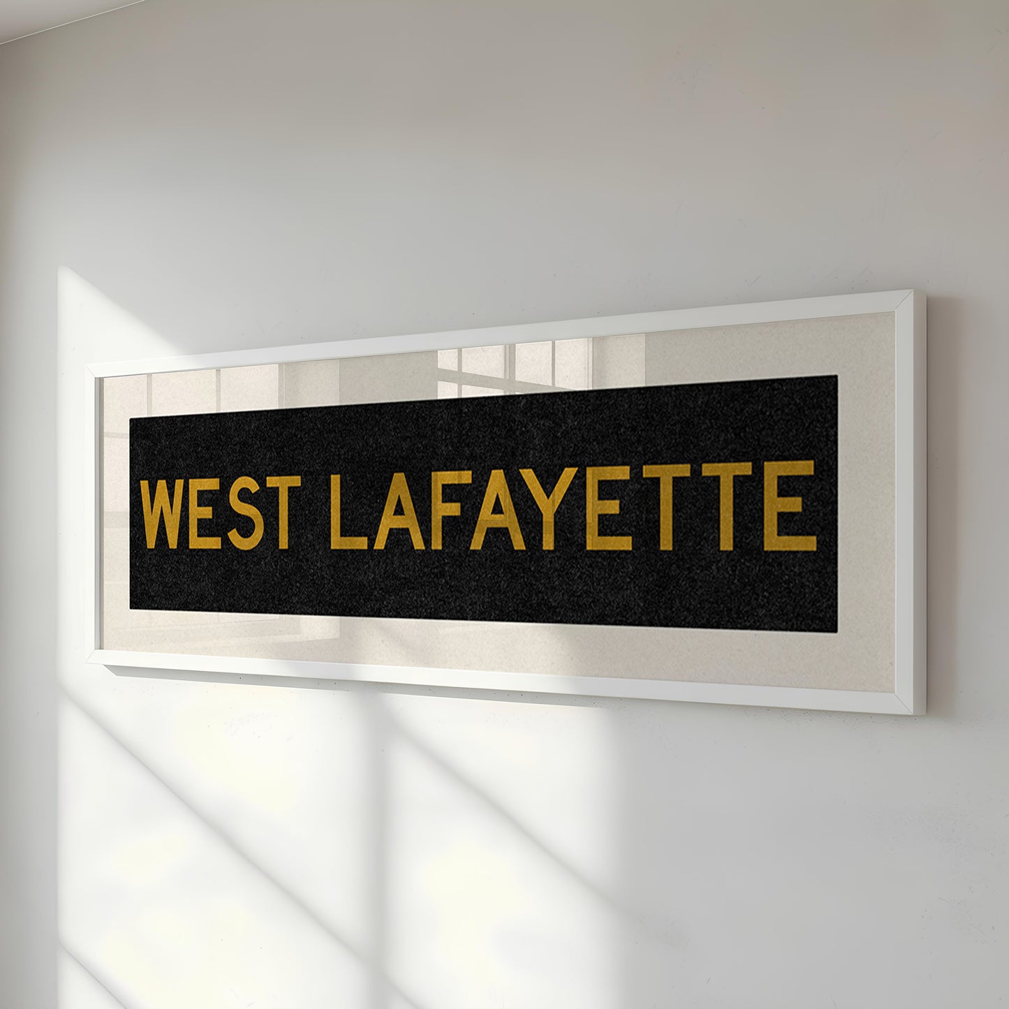 Framed West Lafayette Black and Gold Bus Scroll