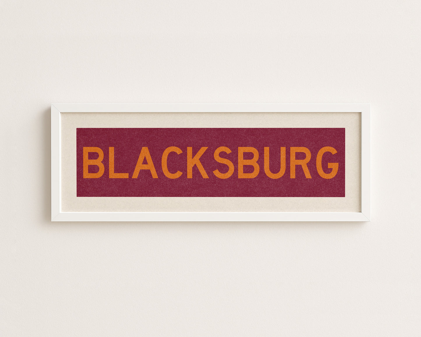 Framed Blacksburg Maroon Bus Scroll