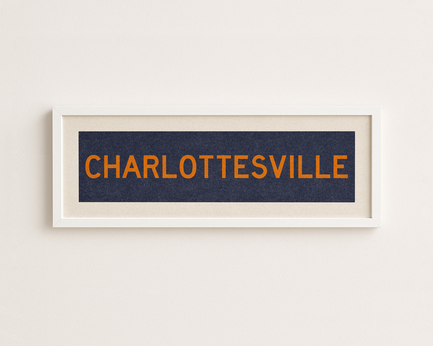 Framed Charlottesville Blue Bus Scroll