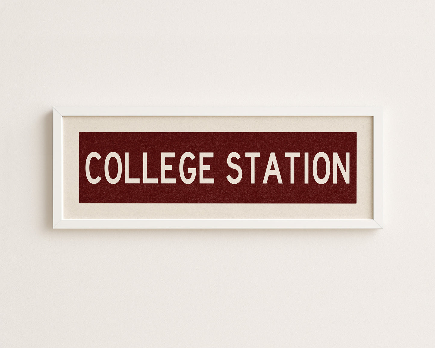 Framed College Station Maroon Bus Scroll