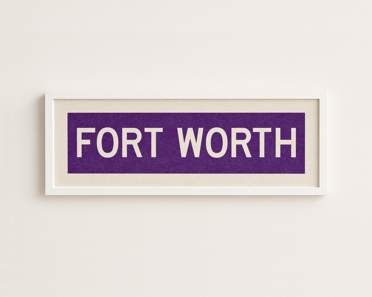 Framed Fort Worth Purple Bus Scroll
