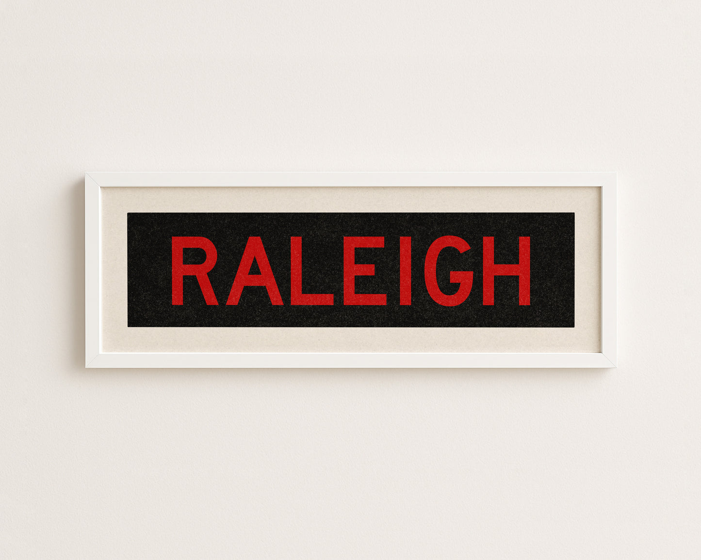 Framed Raleigh Red and Black Bus Scroll