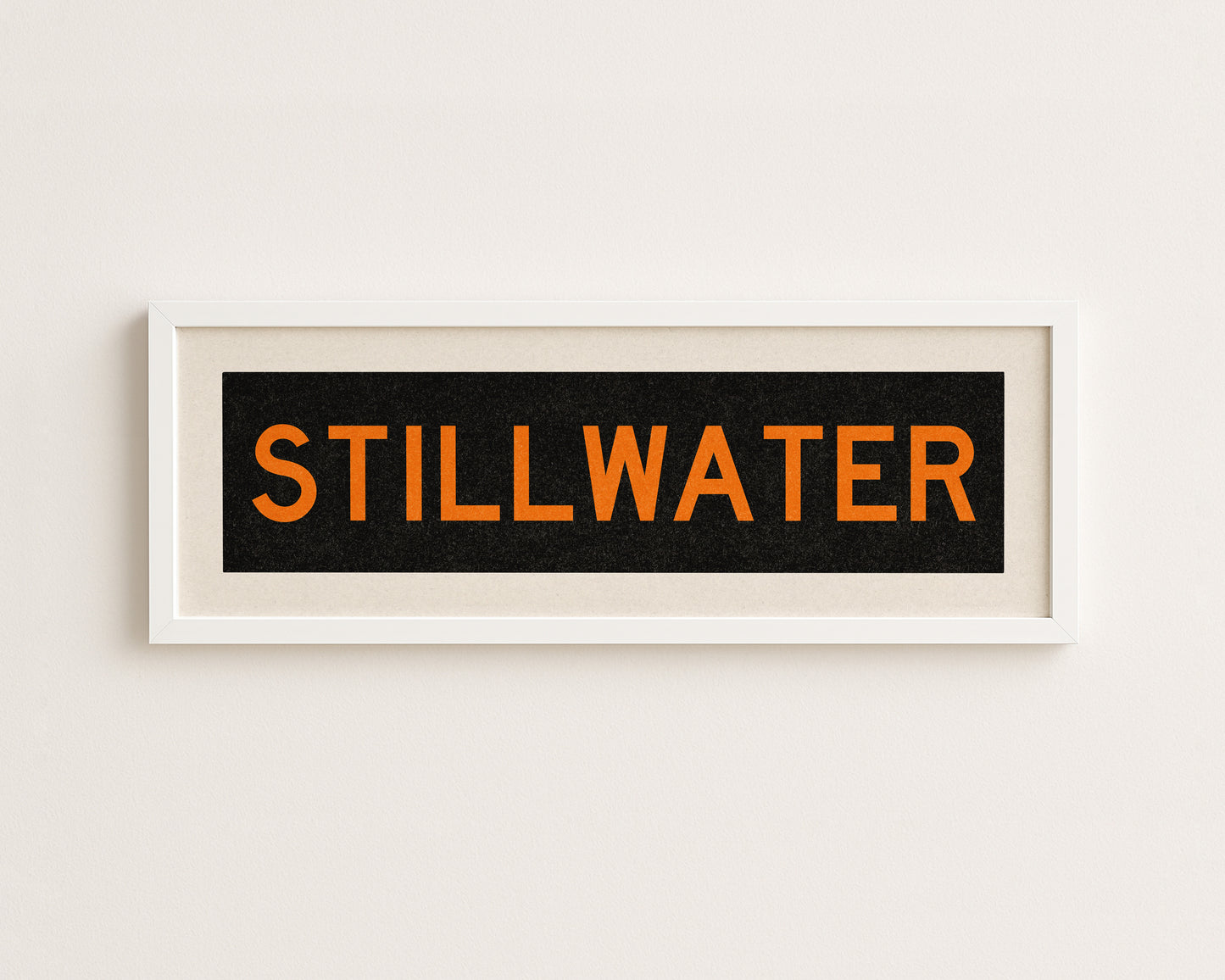 Framed Stillwater Orange Bus Scroll