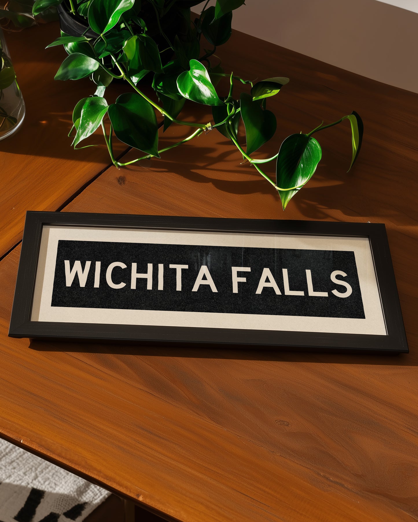 Framed Wichita Falls Bus Scroll Sign - Tejas Country Club