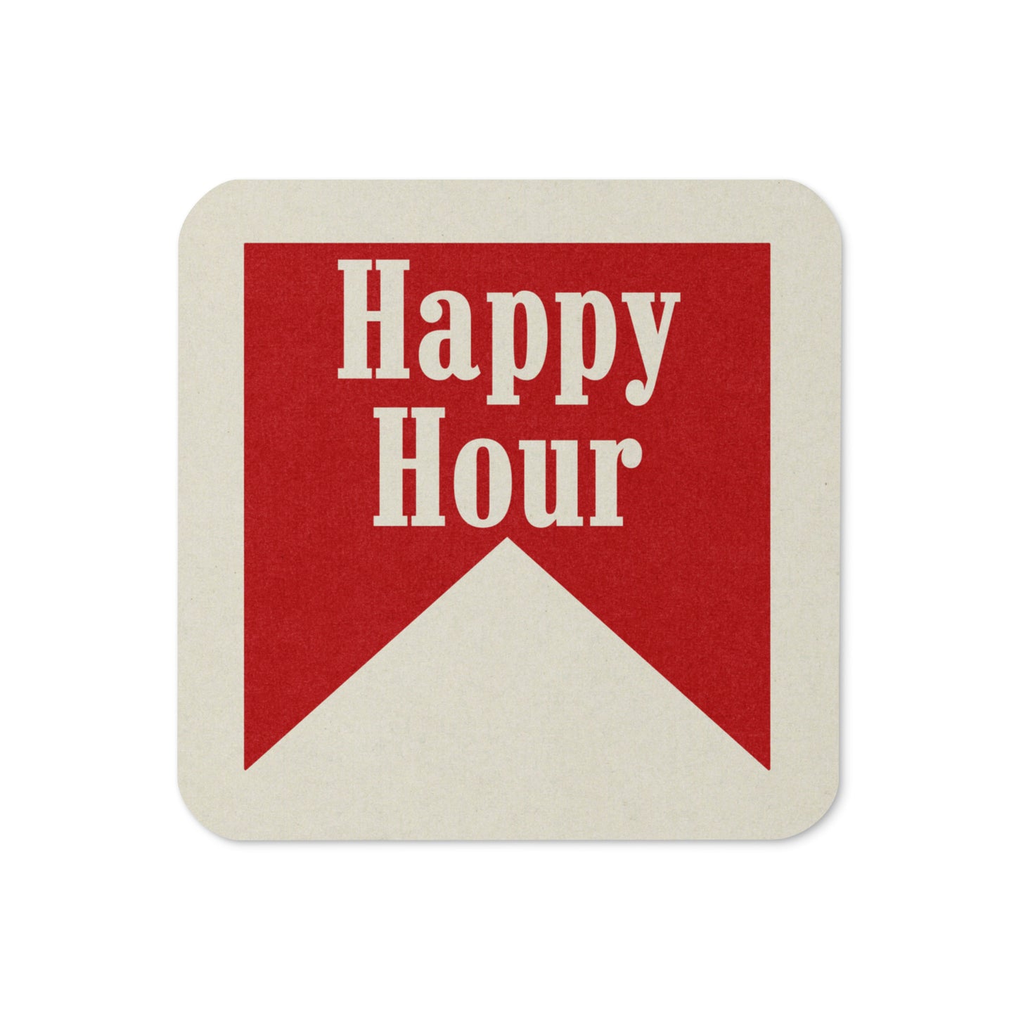 Happy Hour Drink Coaster Cork Back Square Coaster