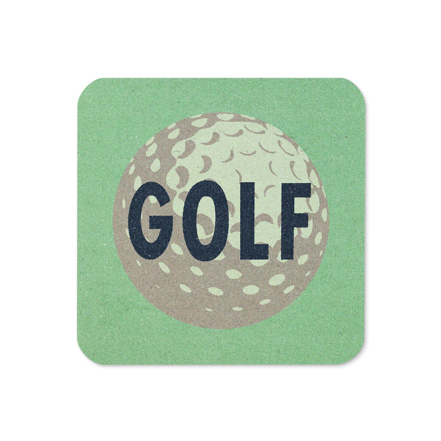 Golf Ball Drink Coaster Cork Back Square Coaster Mint Green