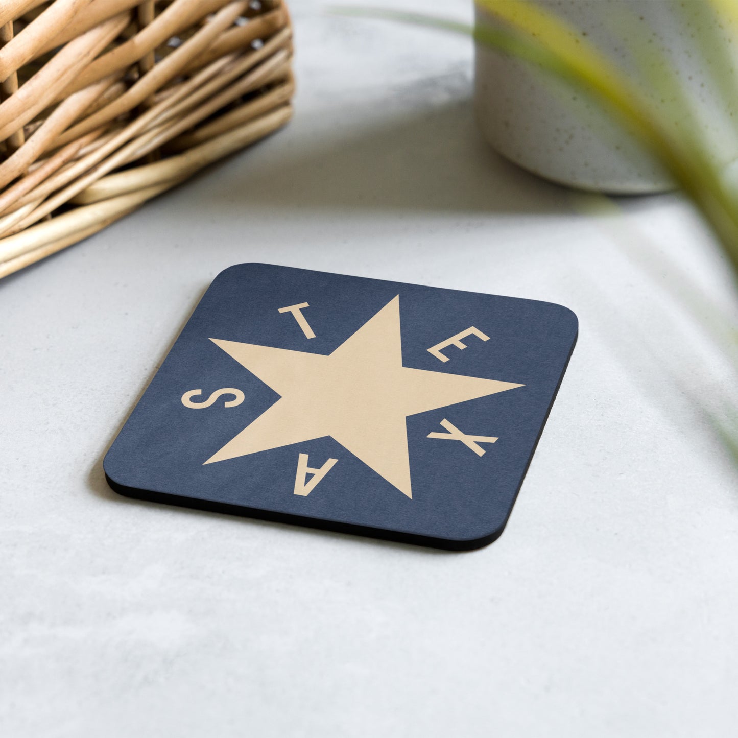 DeZavala Flag Texas Revolution Flag Cork Backed Drink Coaster