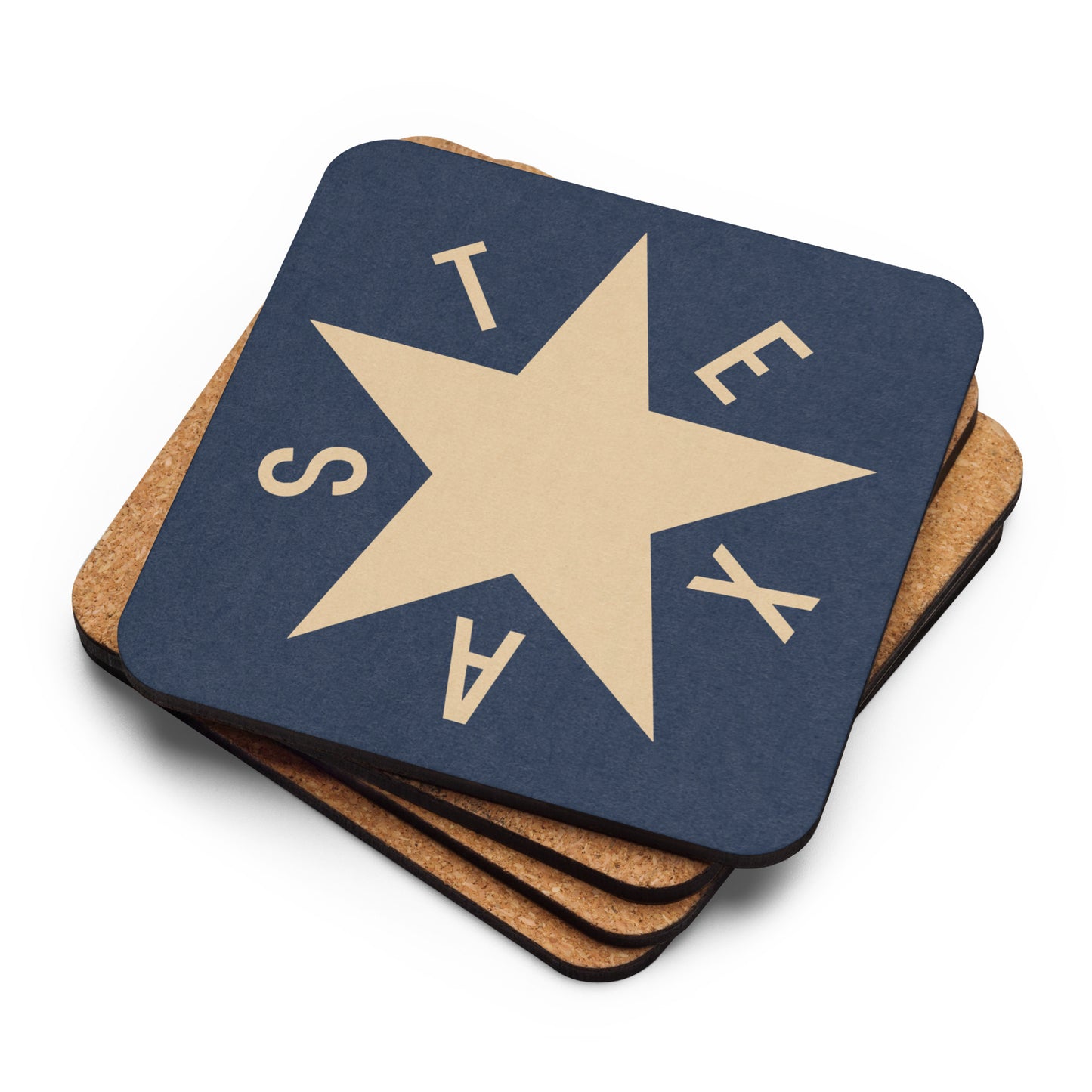 DeZavala Flag Texas Revolution Flag Cork Backed Drink Coaster