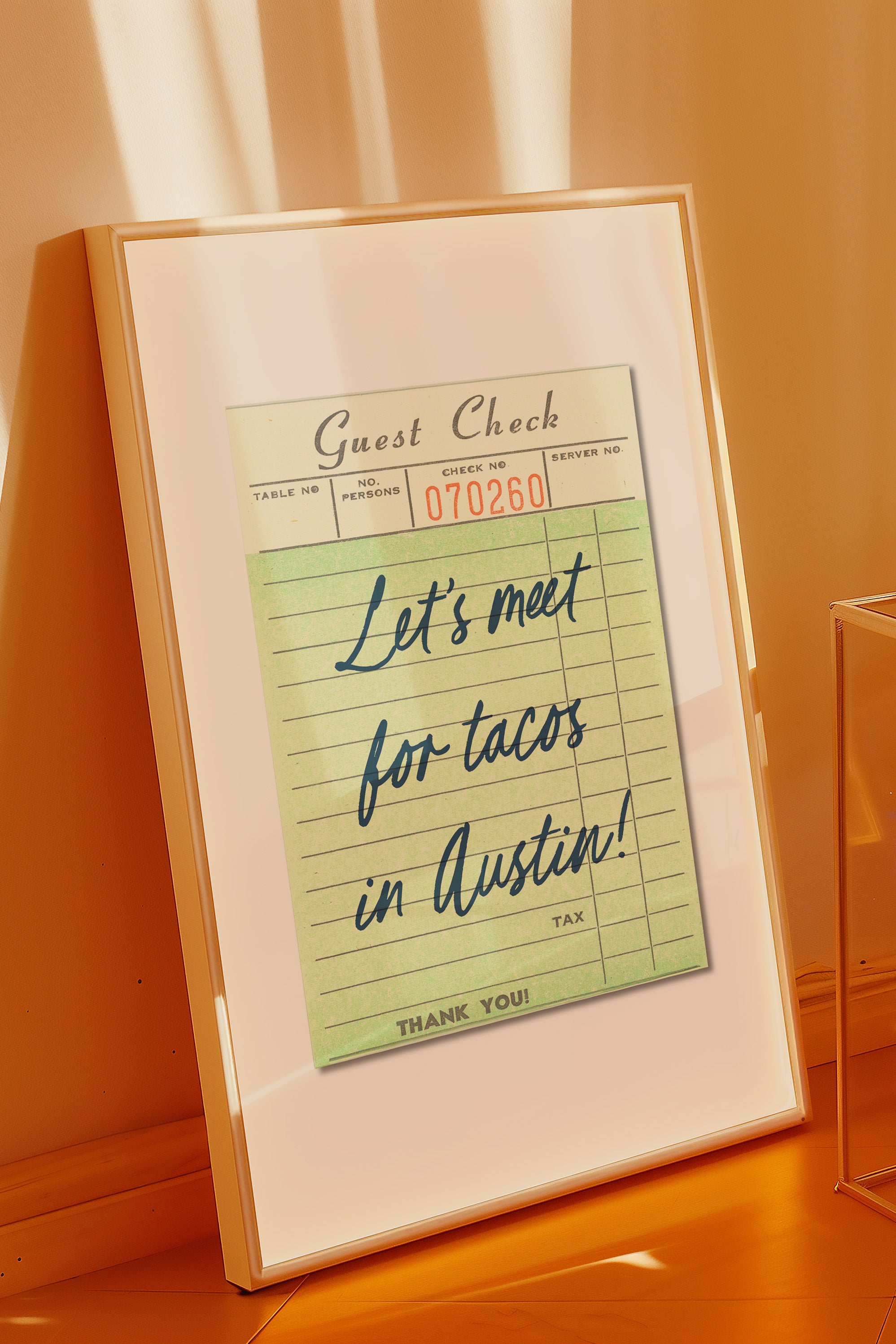 Let's Meet For Tacos In Austin Guest Check Art Print - Tejas Country Club