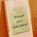 Meet Me For Wine In Fredericksburg Guest Check Art Print - Tejas Country Club