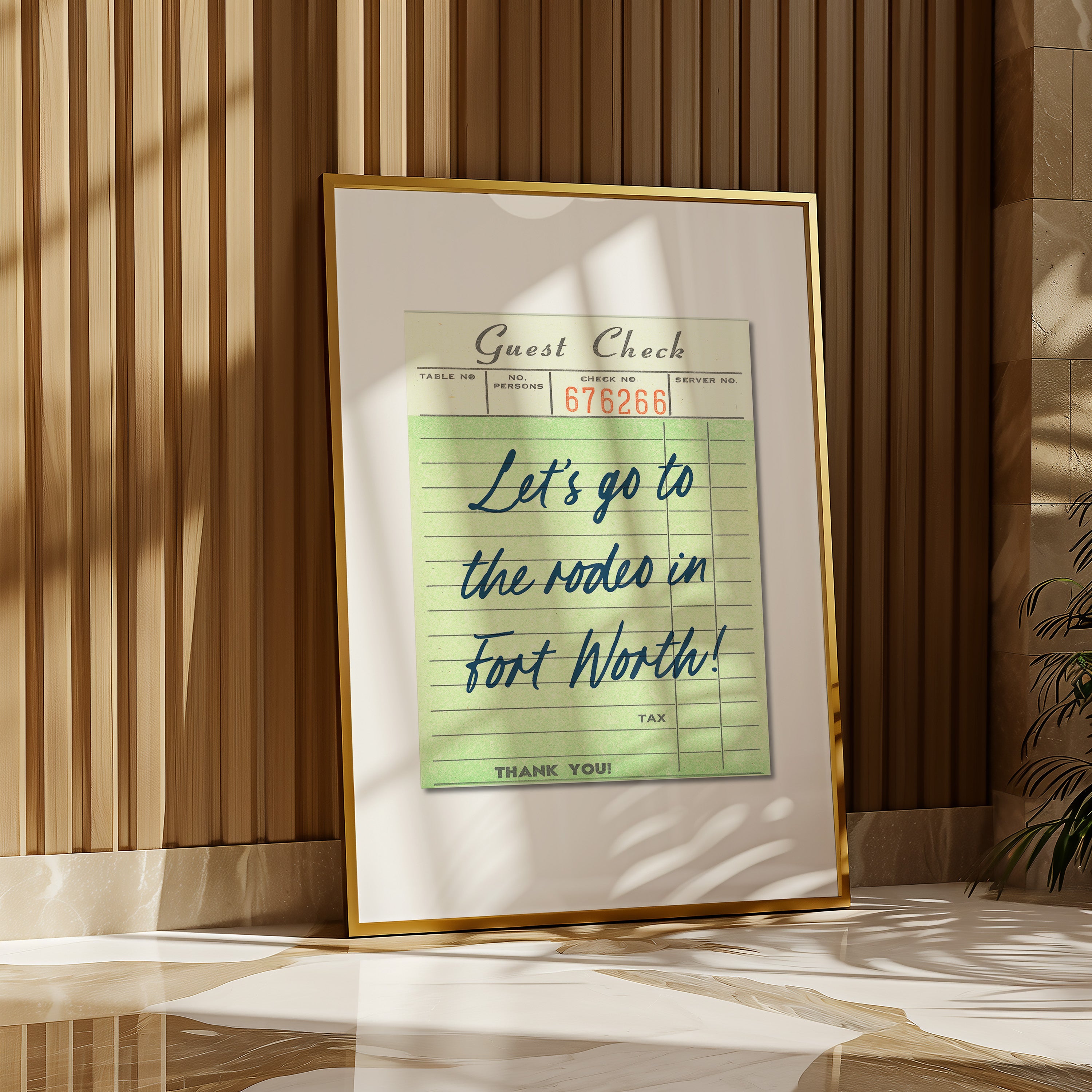 Let's Go To The Rodeo In Fort Worth Guest Check Art Print - Tejas Country Club