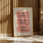 First Rodeo Ticket Stub Art Print Pink - Tejas Country Club