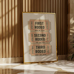 First Rodeo Ticket Stub Art Print Tan (FLAT) - Tejas Country Club