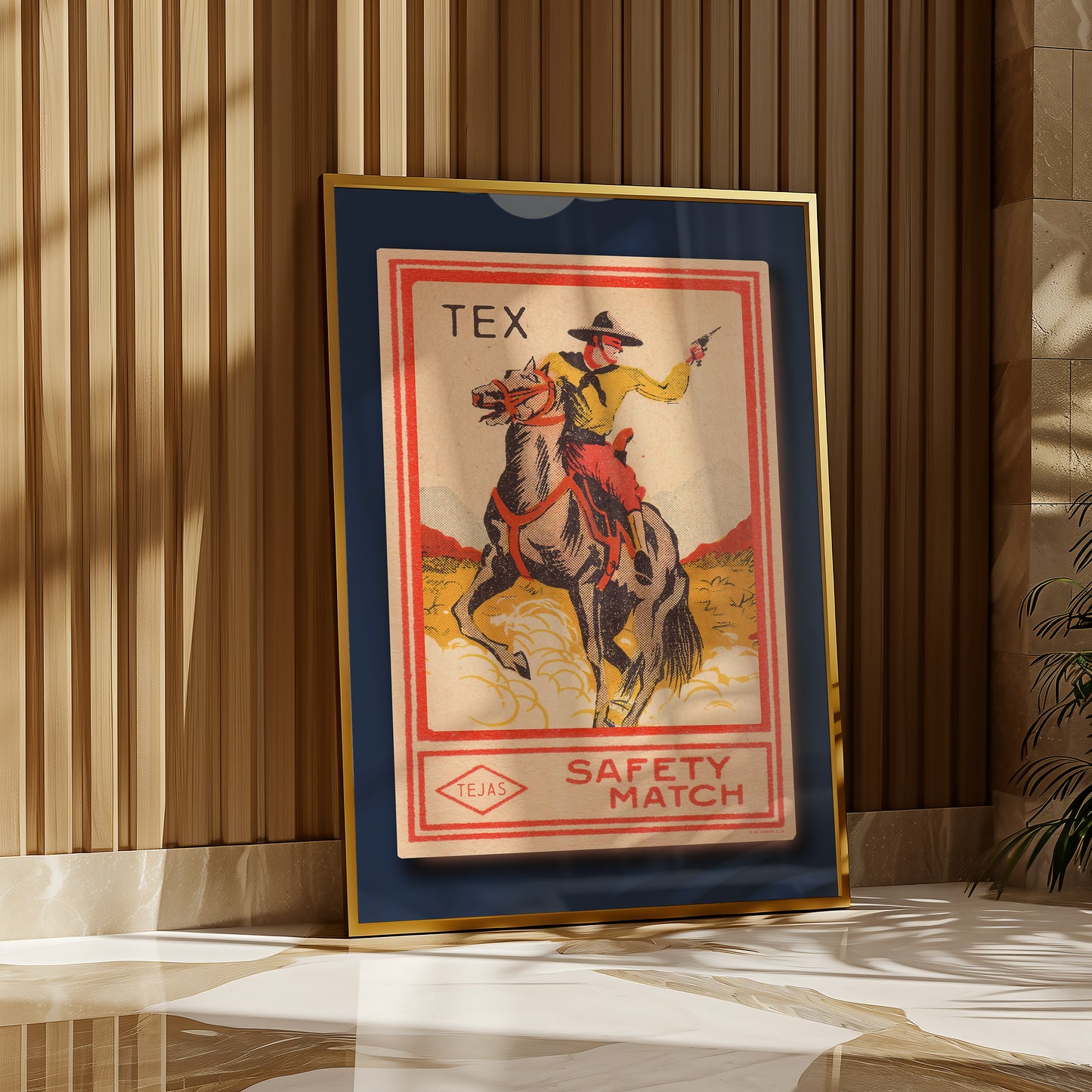 Tex Cowboy Vintage Matchbook Art Print