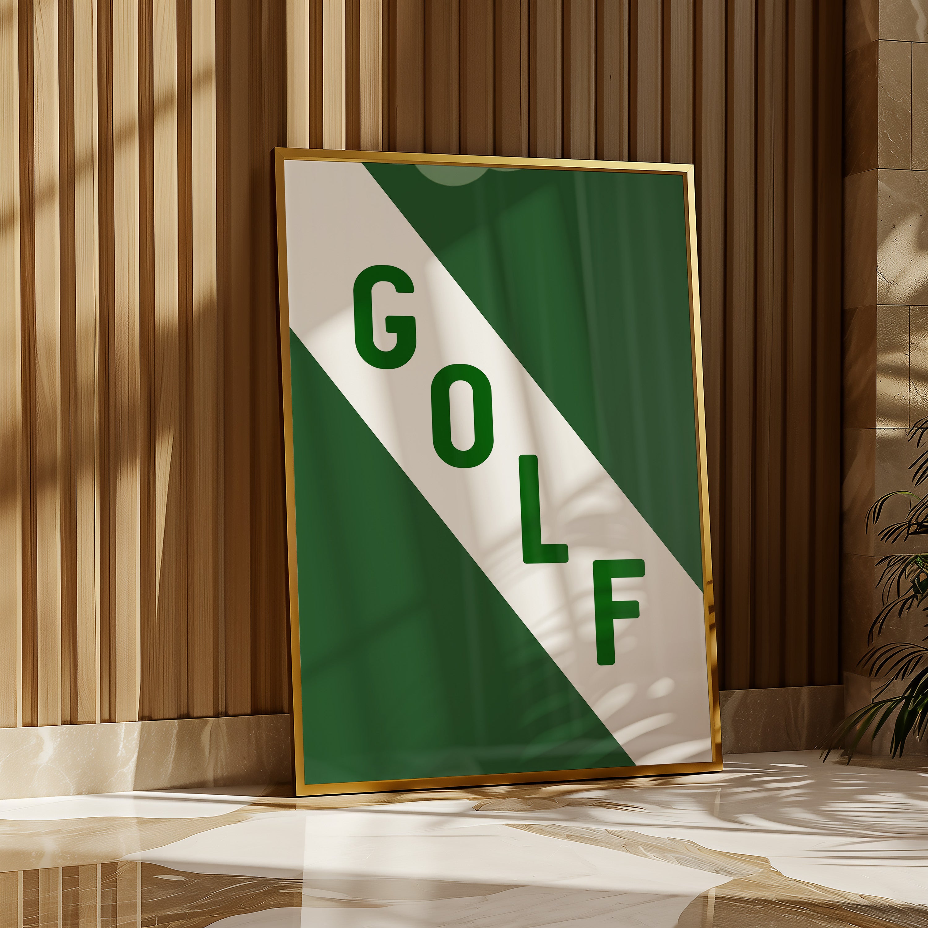 Golf Diagonal Banner Typography Art Print - Tejas Country Club