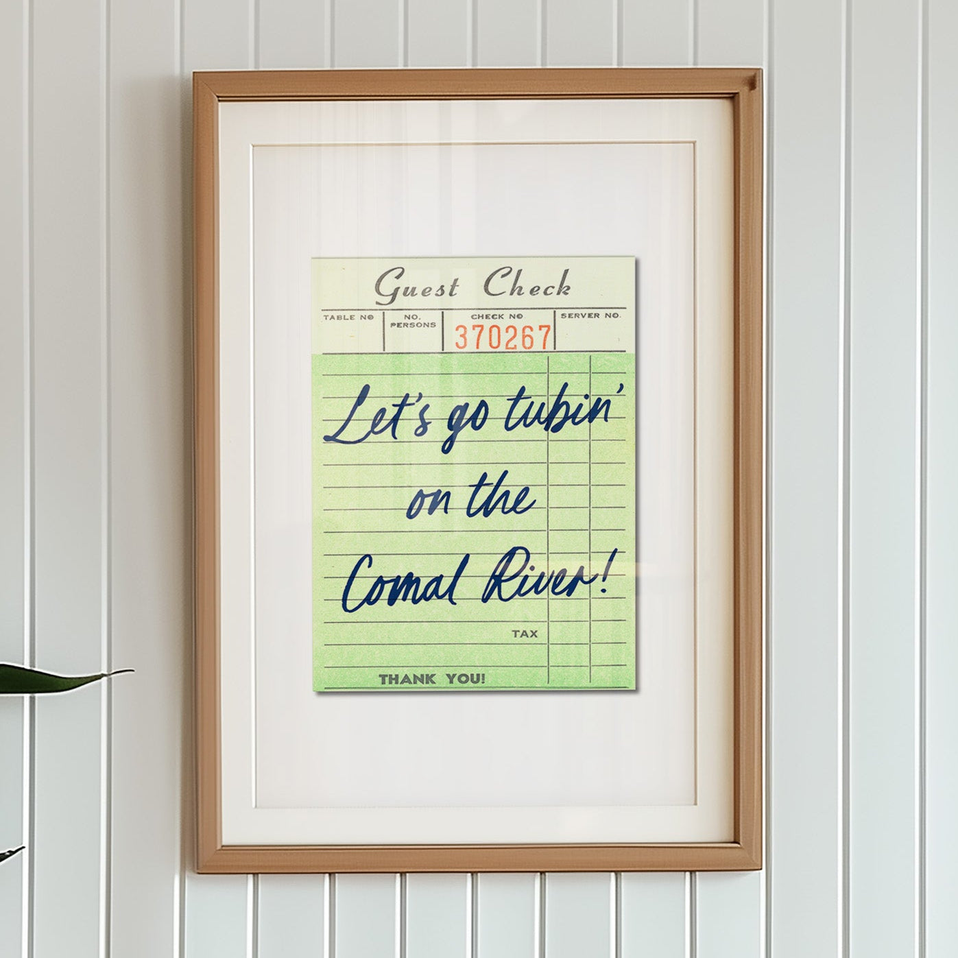 Let's Go Tubin' On The Comal River Guest Check Art Print (FLAT) - Tejas Country Club