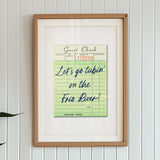 Let's Go Tubin' On The Frio River Guest Check Art Print - Tejas Country Club