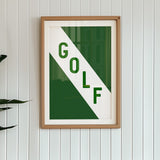 Golf Diagonal Banner Typography Art Print - Tejas Country Club