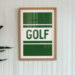 Golf Typography Striped Green Art Print - Tejas Country Club