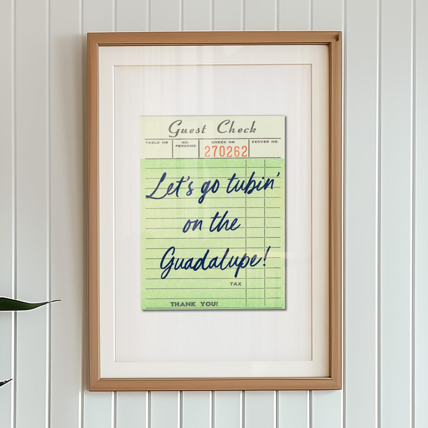 Let's Go Tubin' On The Guadalupe Guest Check Art Print - Tejas Country Club