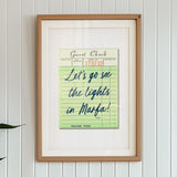 Let's Go See The Lights In Marfa Guest Check Art Print - Tejas Country Club