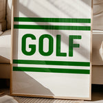 Golf Typography Striped White Art Print - Tejas Country Club