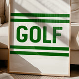 Golf Typography Striped White Art Print - Tejas Country Club