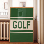 Golf Typography Striped Green Art Print - Tejas Country Club