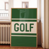 Golf Typography Striped Green Art Print - Tejas Country Club