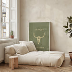 Ghost Town Ranch Skull - Olive Green Art Print - Tejas Country Club